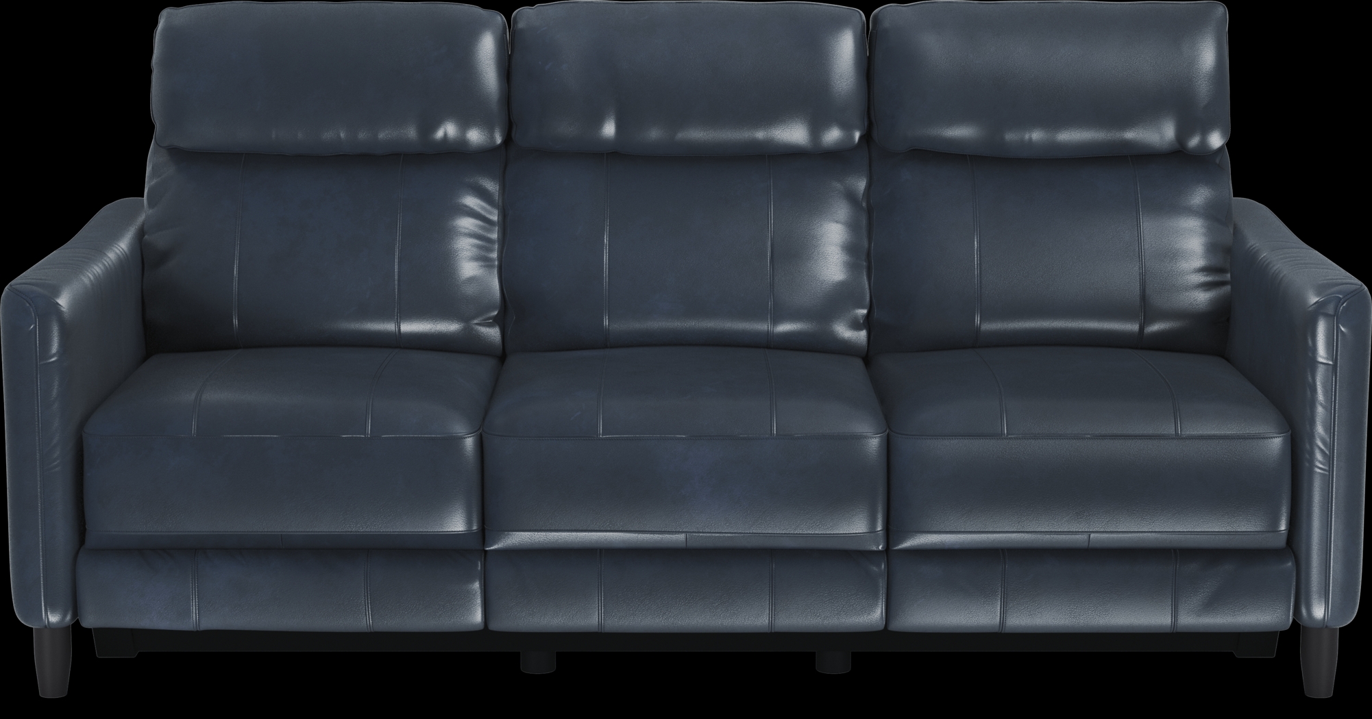 Arilio Navy Leather 7 Pc Dual Power Reclining Living Room - Thumbnail - Image 2