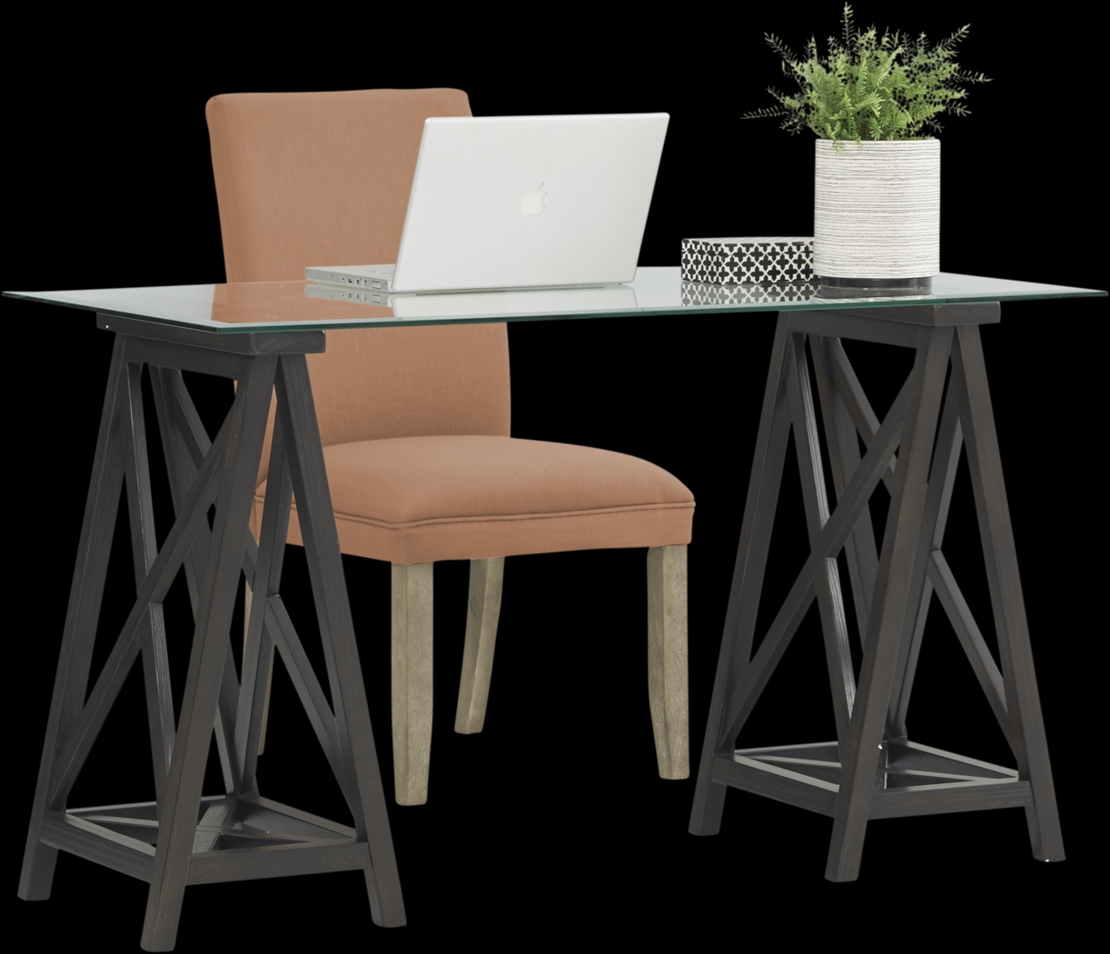 Arina Charcoal Desk and Tulip Curry Chair - Thumbnail - Image 1