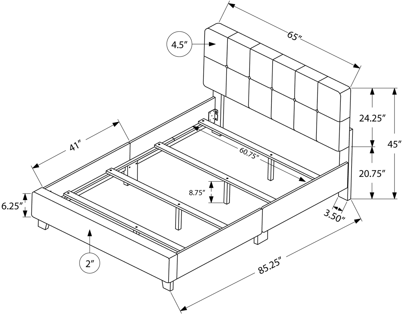 Aripeka Beige Queen Upholstered Bed - Thumbnail - Image 5