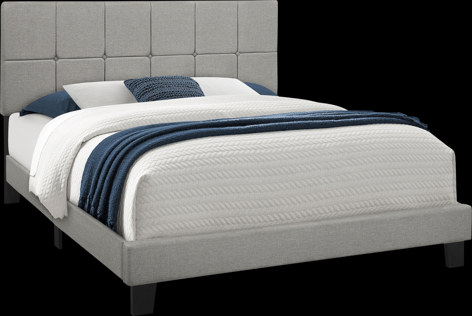 Aripeka Gray Queen Upholstered Bed - Thumbnail - Image 1
