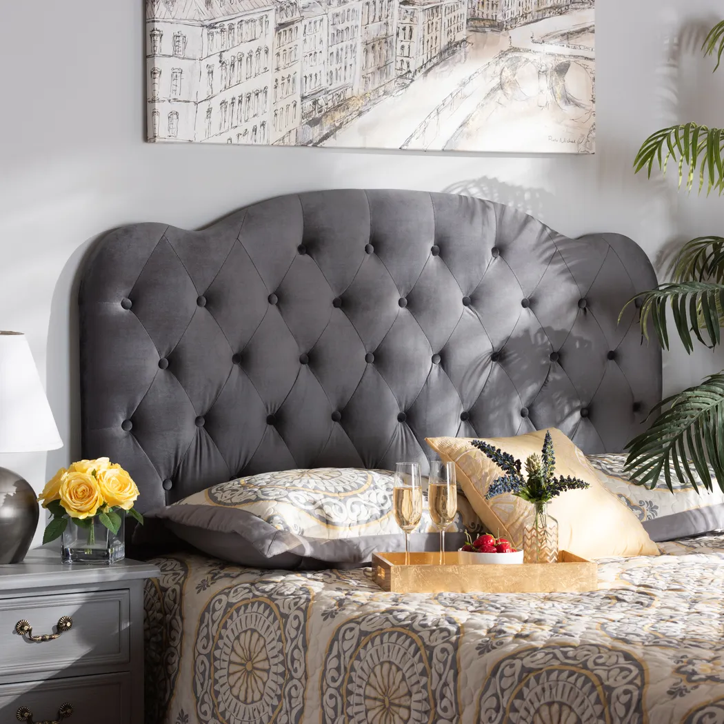 Aristocrate Gray Full Upholstered Headboard - Thumbnail - Image 2