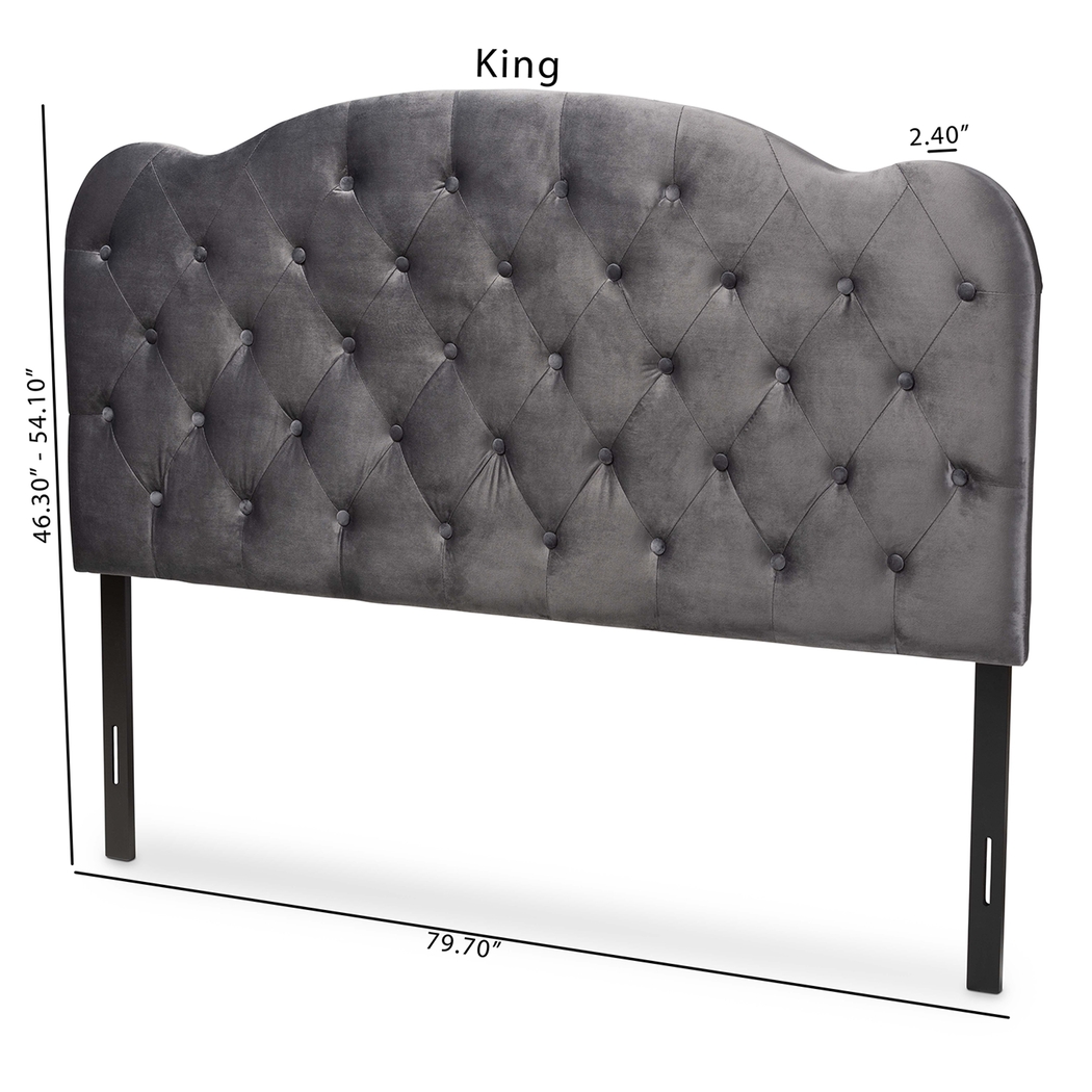 Aristocrate Gray King Upholstered Headboard - Thumbnail - Image 5