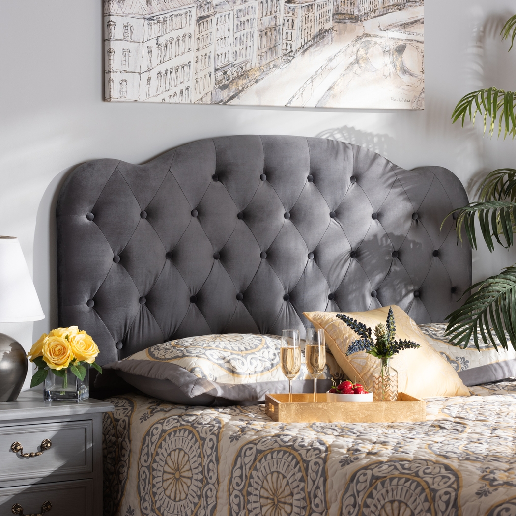 Aristocrate Gray Queen Upholstered Headboard - Thumbnail - Image 2