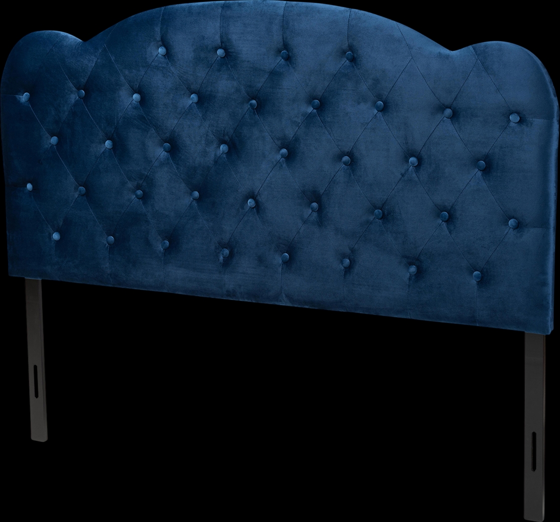 Aristocrate Navy Blue Full Upholstered Headboard - Thumbnail - Image 1