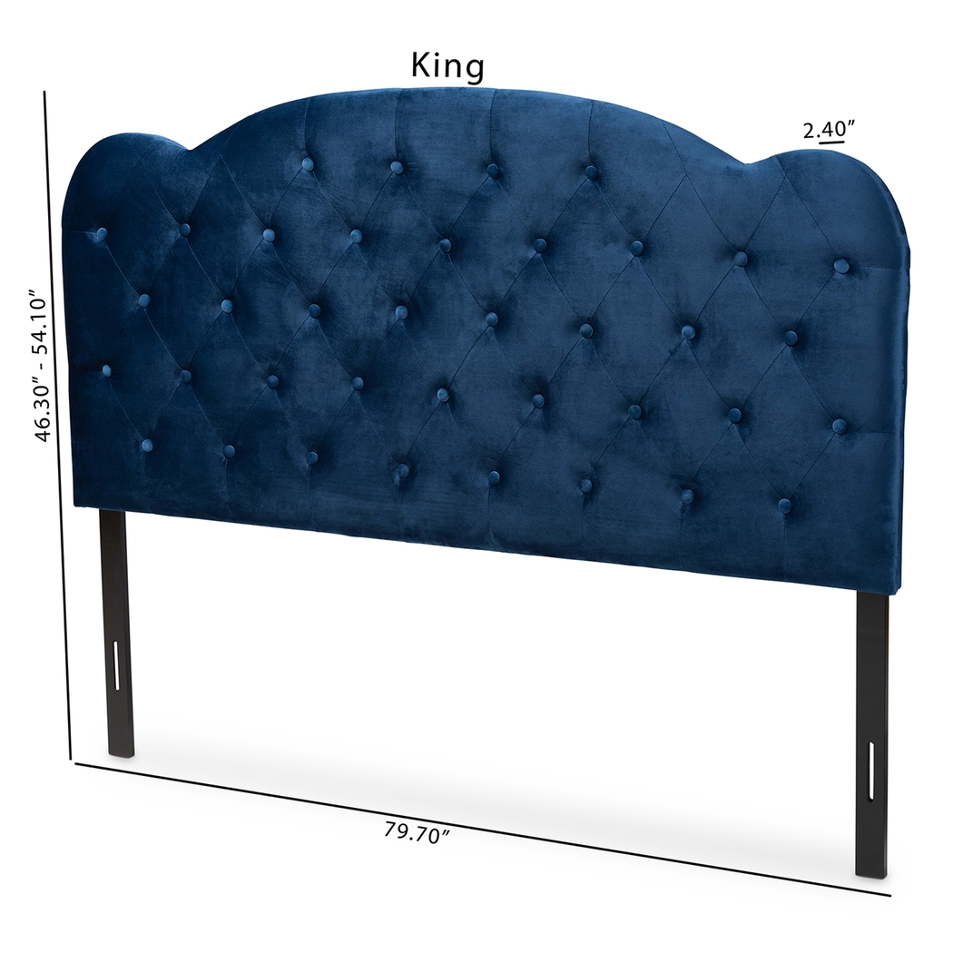 Aristocrate Navy Blue King Upholstered Headboard - Thumbnail - Image 5