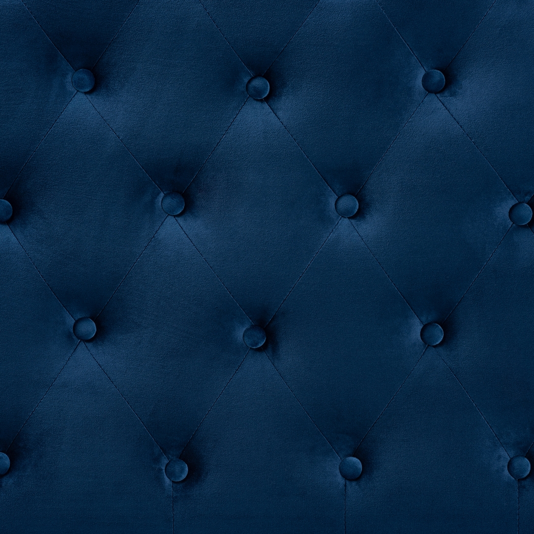 Aristocrate Navy Blue Queen Upholstered Headboard - Thumbnail - Image 4