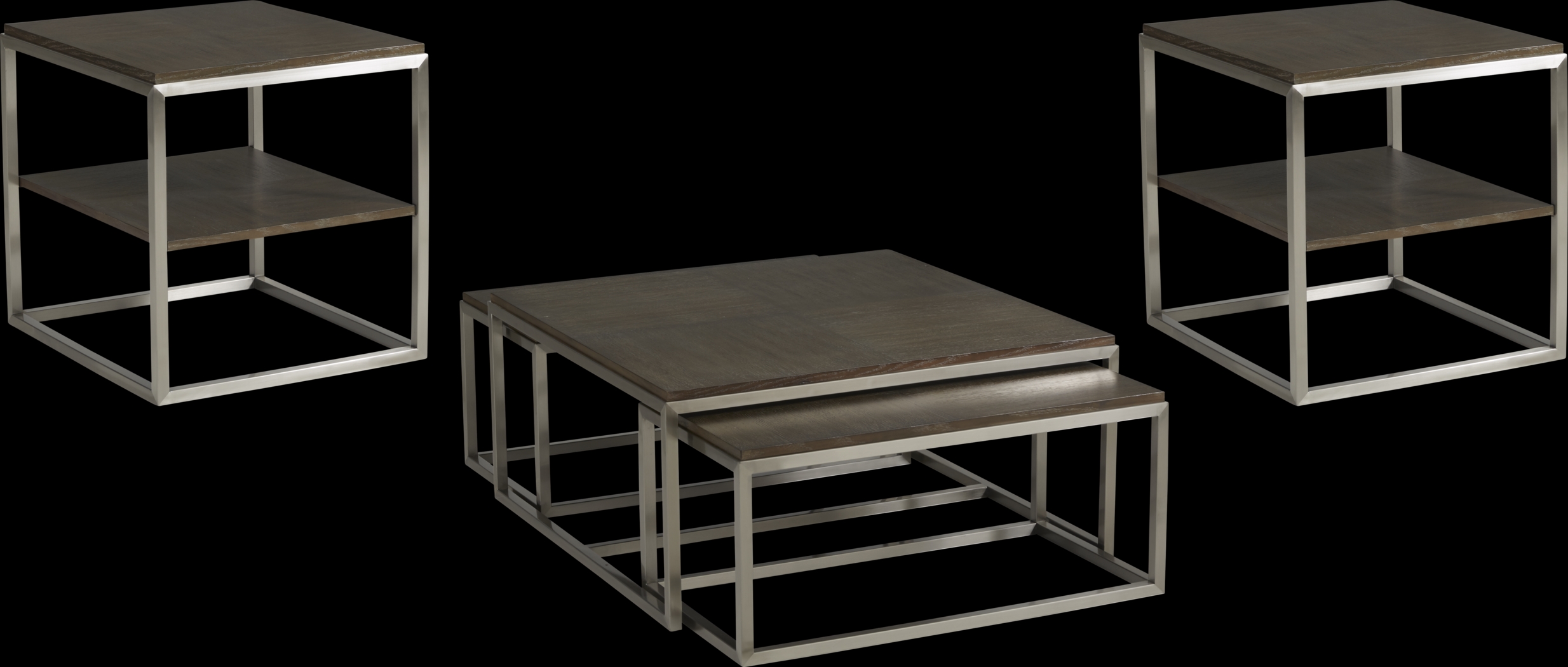 Ariston Brown 3 Pc Table Set - Thumbnail - Image 1