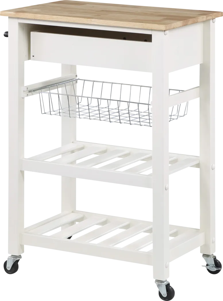 Ariyanna White Kitchen Cart - Thumbnail - Image 3