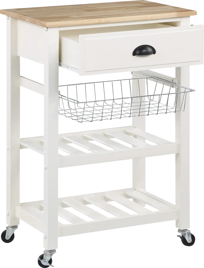 Ariyanna White Kitchen Cart - Thumbnail - Image 4