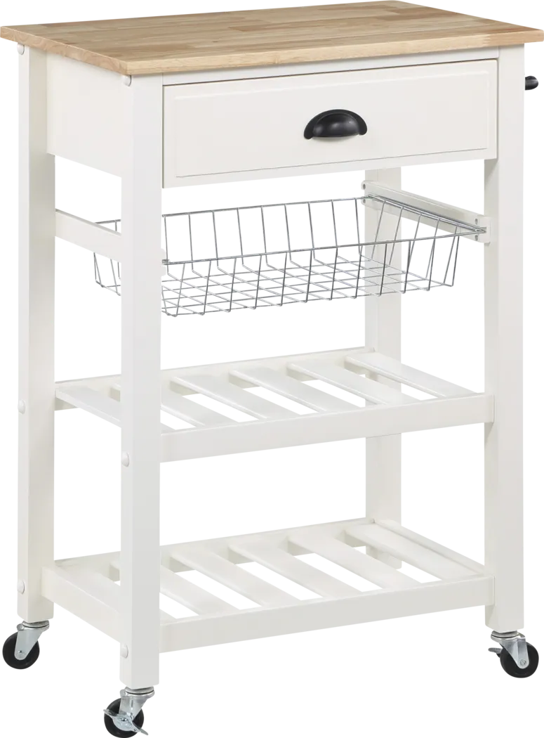Ariyanna White Kitchen Cart - Thumbnail - Image 1
