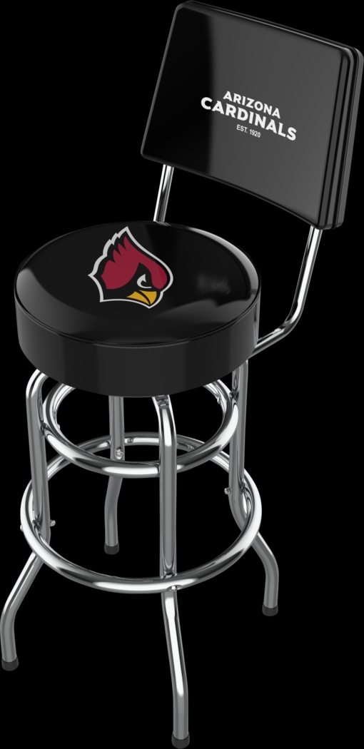 Arizona Cardinals Black Swivel Barstool with Back - Thumbnail - Image 1