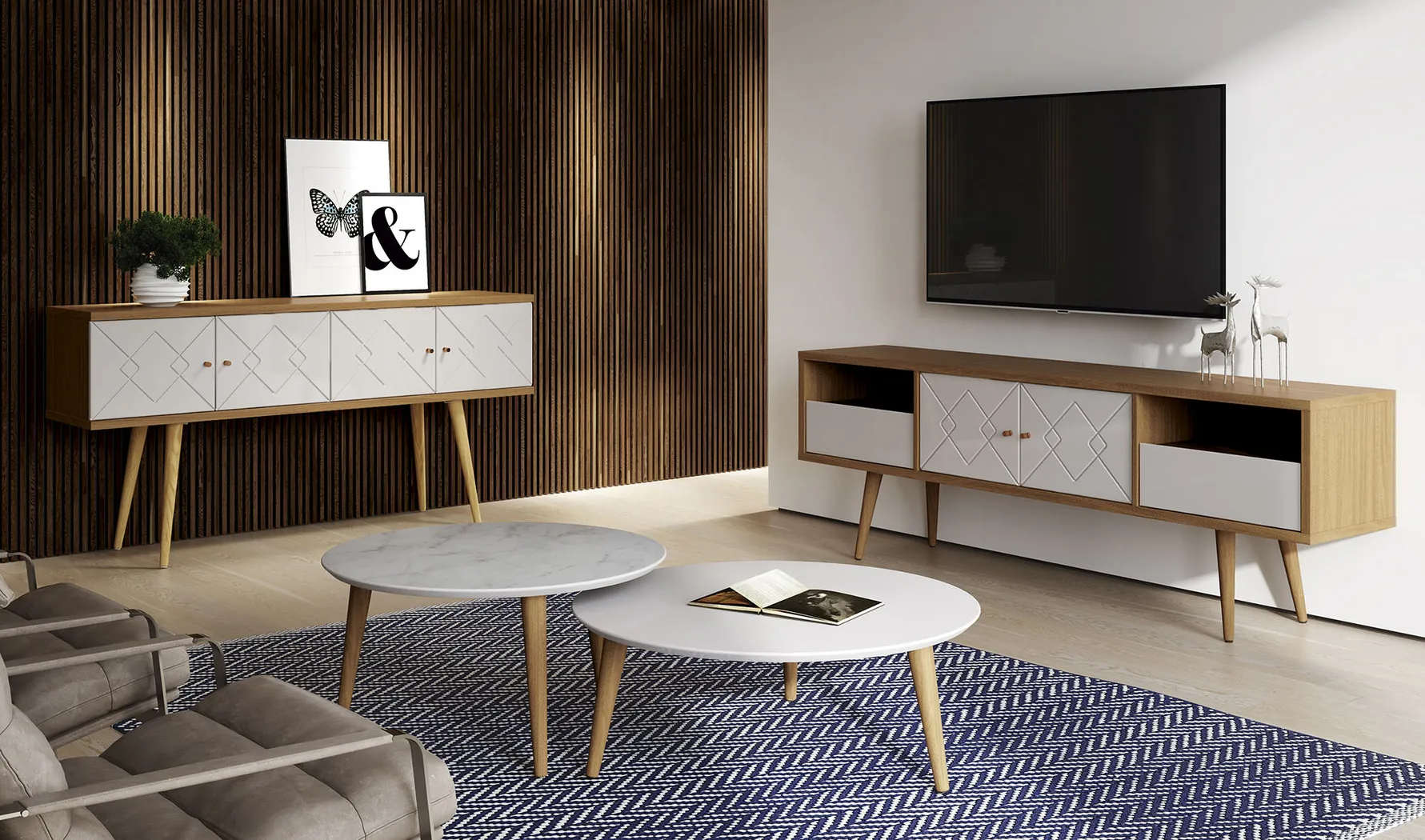 Arklet Off-White 60 In. Console - Thumbnail - Image 4