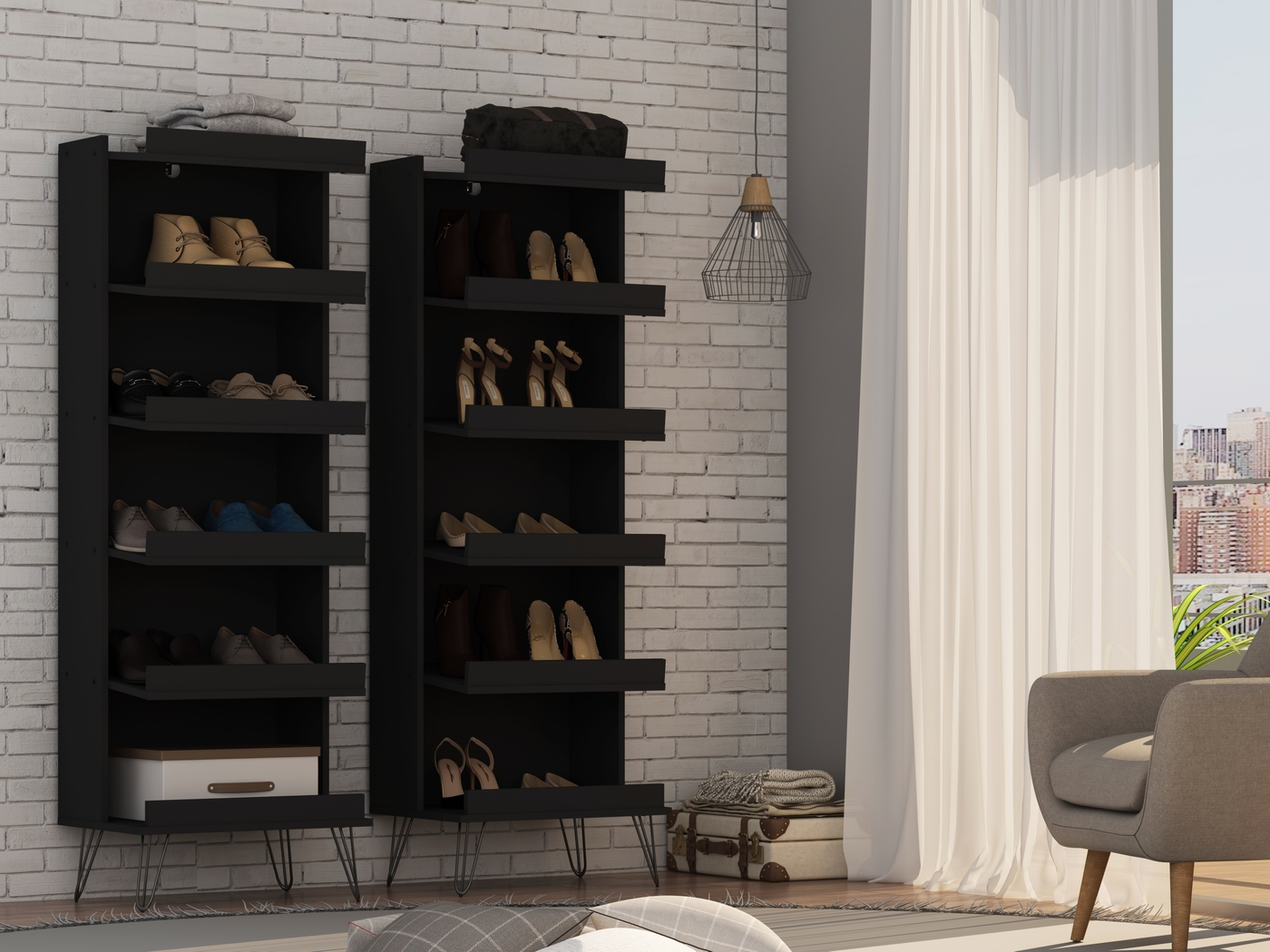 Arkose Black 2 Pc Shoe Rack - Thumbnail - Image 8