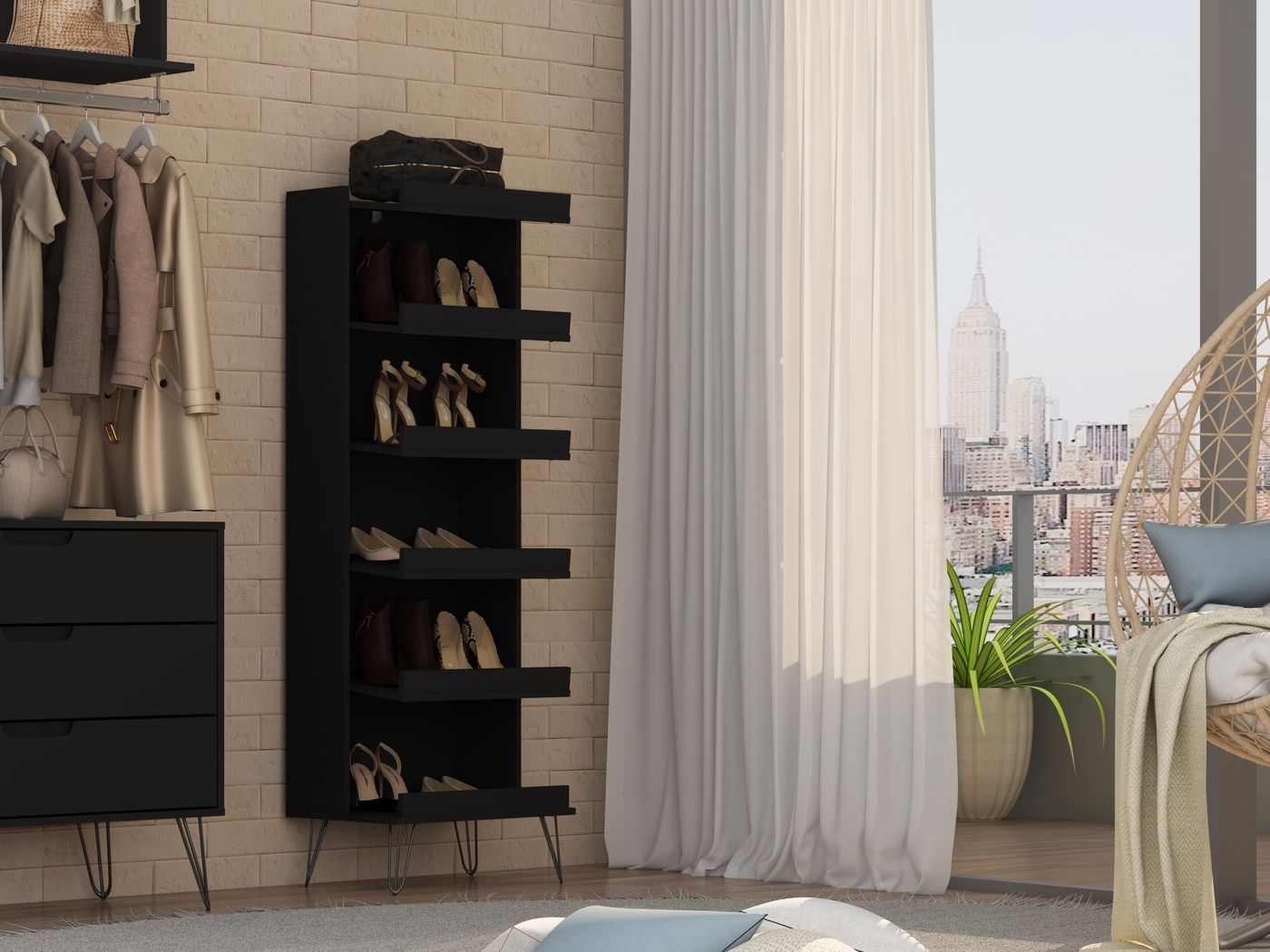 Arkose Black 2 Pc Shoe Rack - Thumbnail - Image 9