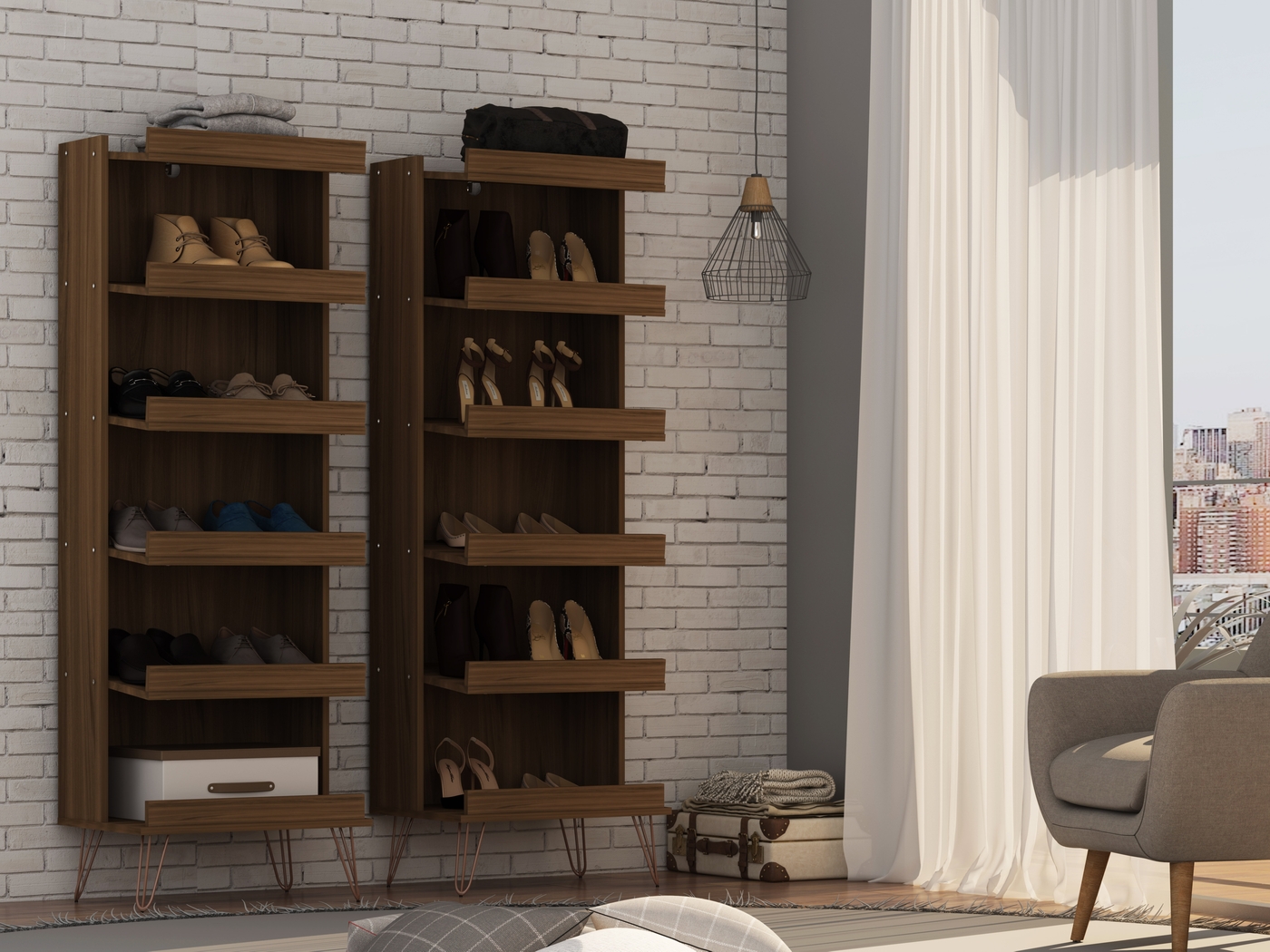 Arkose Brown 2 Pc Shoe Rack - Thumbnail - Image 8