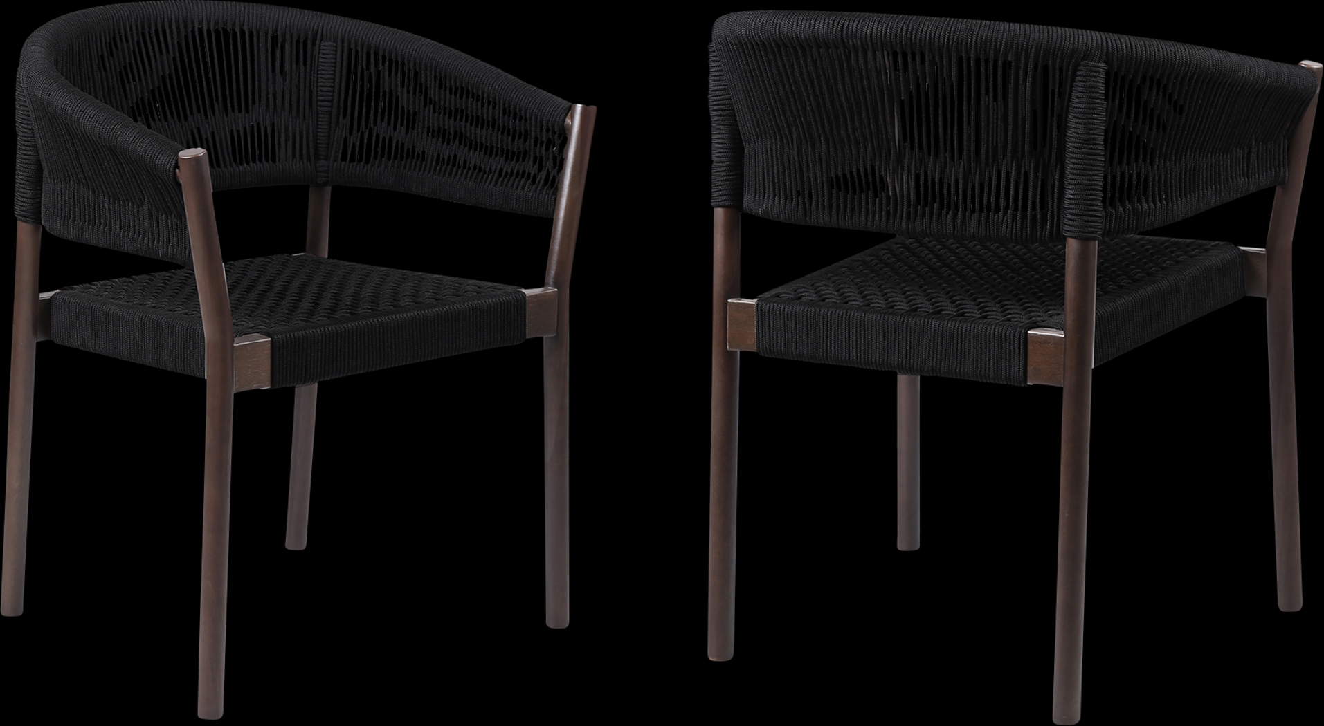 Arlajen Black Outdoor Arm Chair, Set of 2 - Thumbnail - Image 1