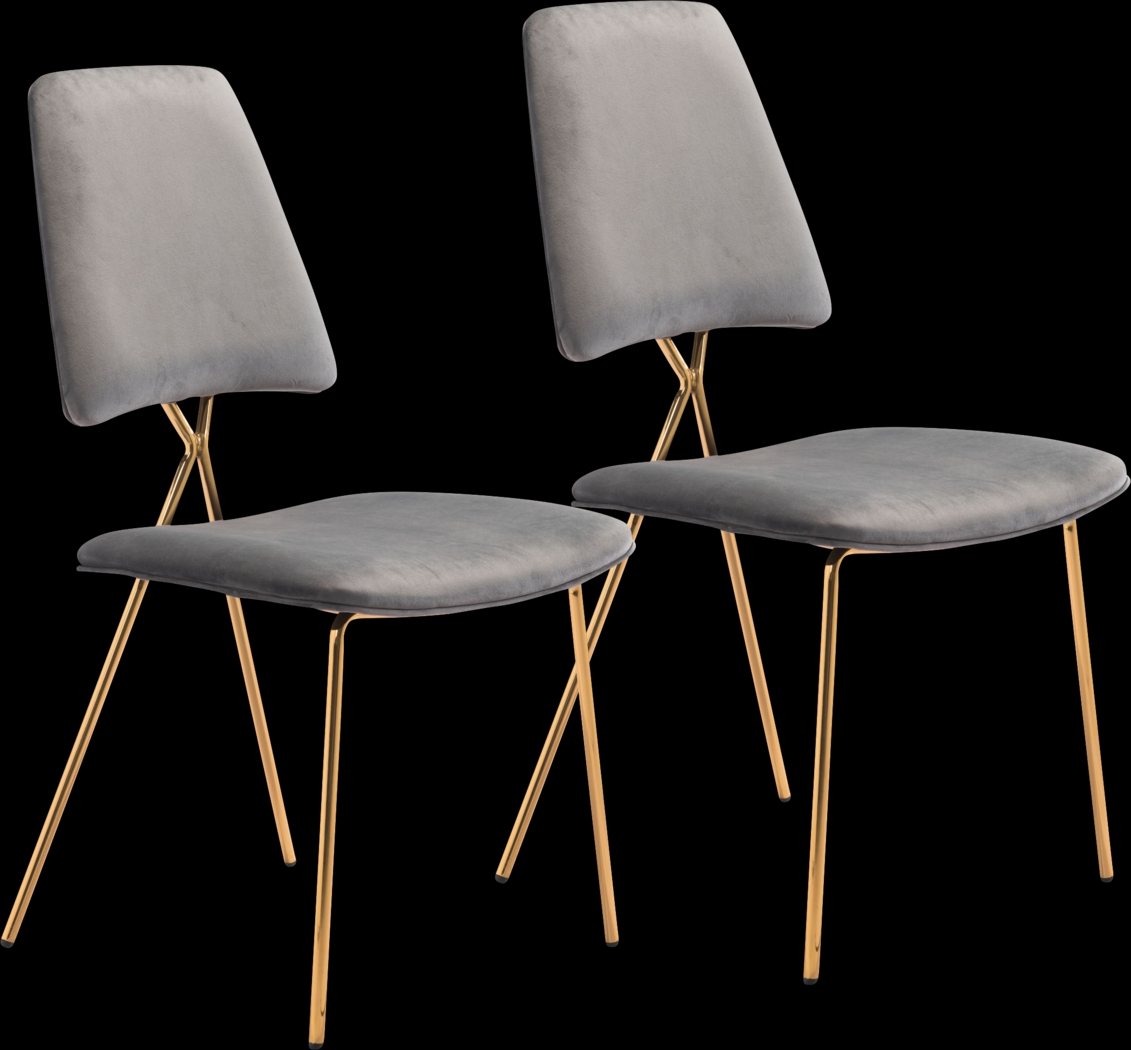 Arledge Gray Side Chair, Set of 2 - Thumbnail - Image 1