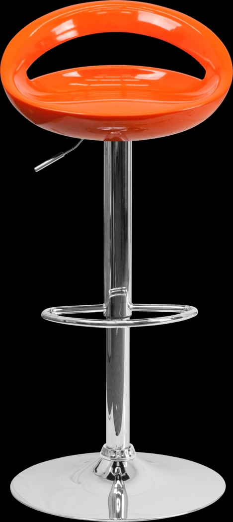 Arley Orange Adjustable Swivel Barstool - Thumbnail - Image 2