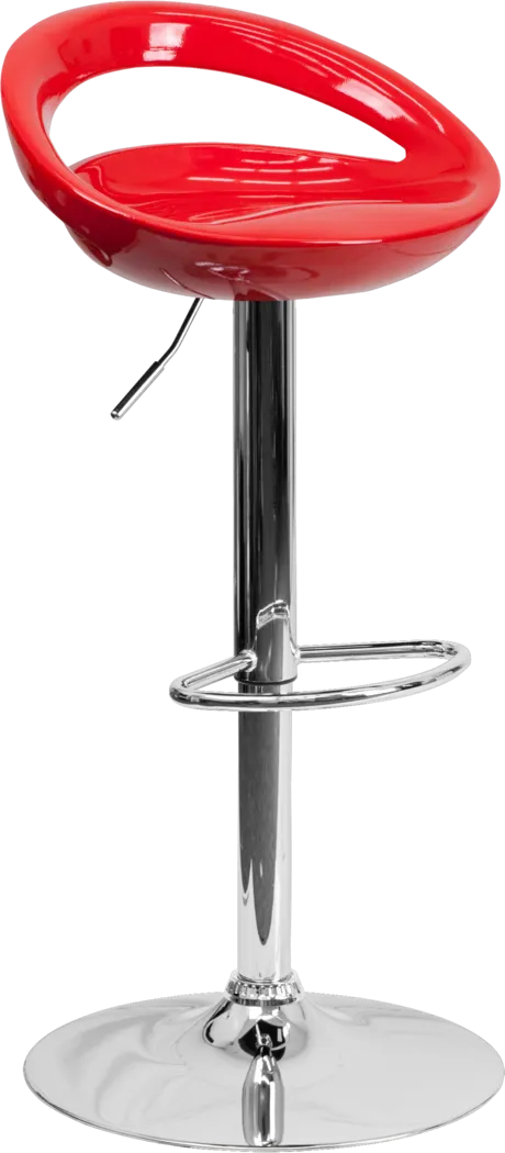 Arley Red Adjustable Swivel Barstool - Thumbnail - Image 1