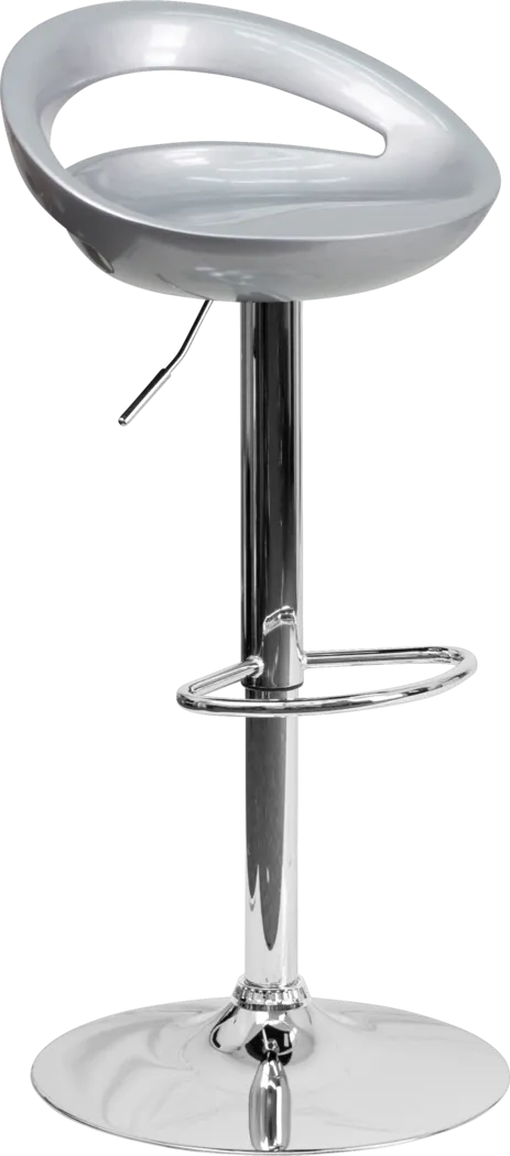 Arley Silver Adjustable Swivel Barstool - Thumbnail - Image 1