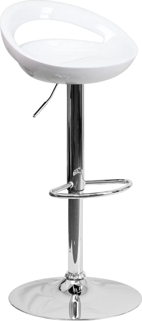 Arley White Adjustable Swivel Barstool - Thumbnail - Image 1