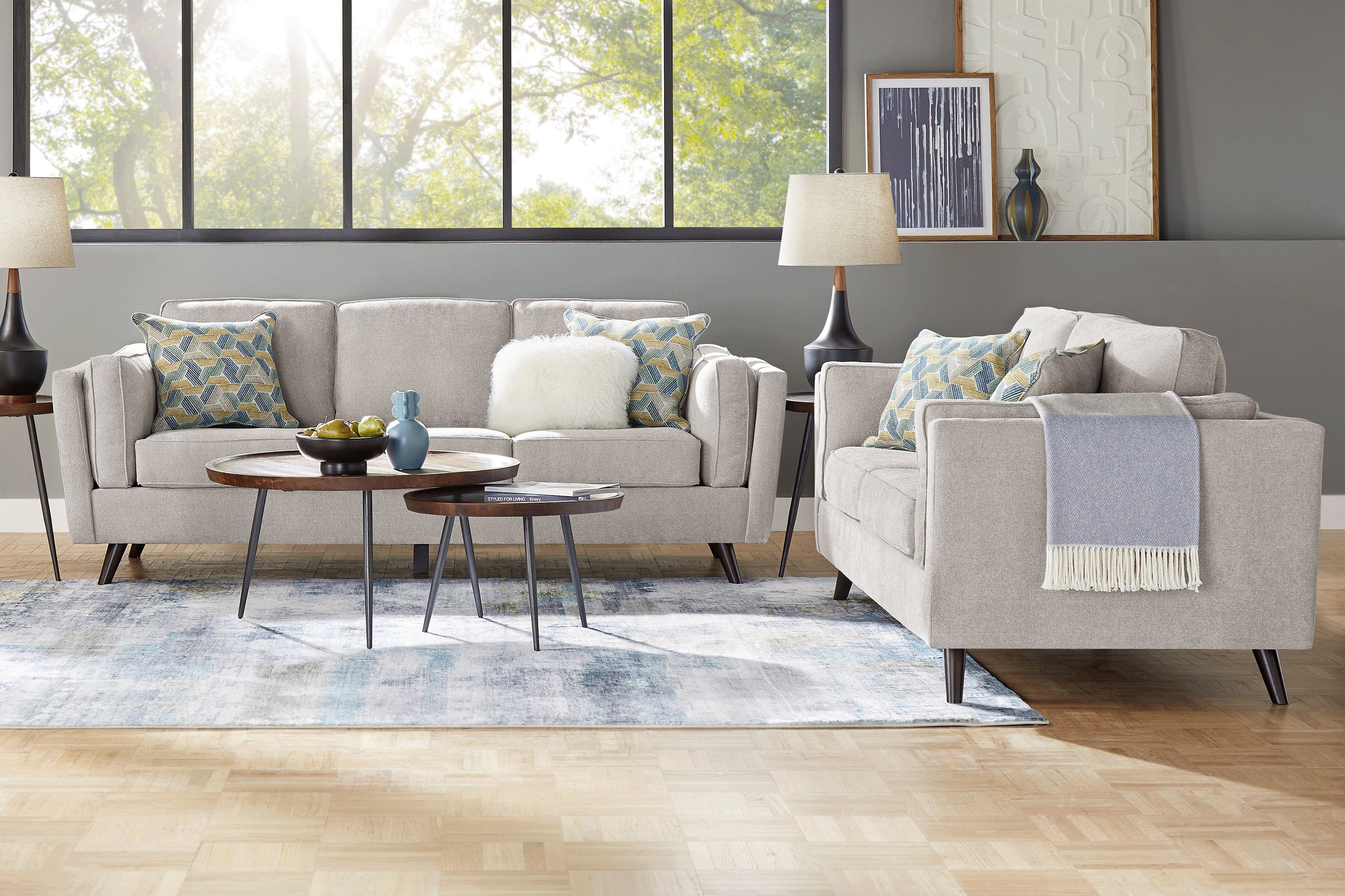 Arlington Platinum 7 Pc Living Room with Sleeper Sofa - Thumbnail - Image 1