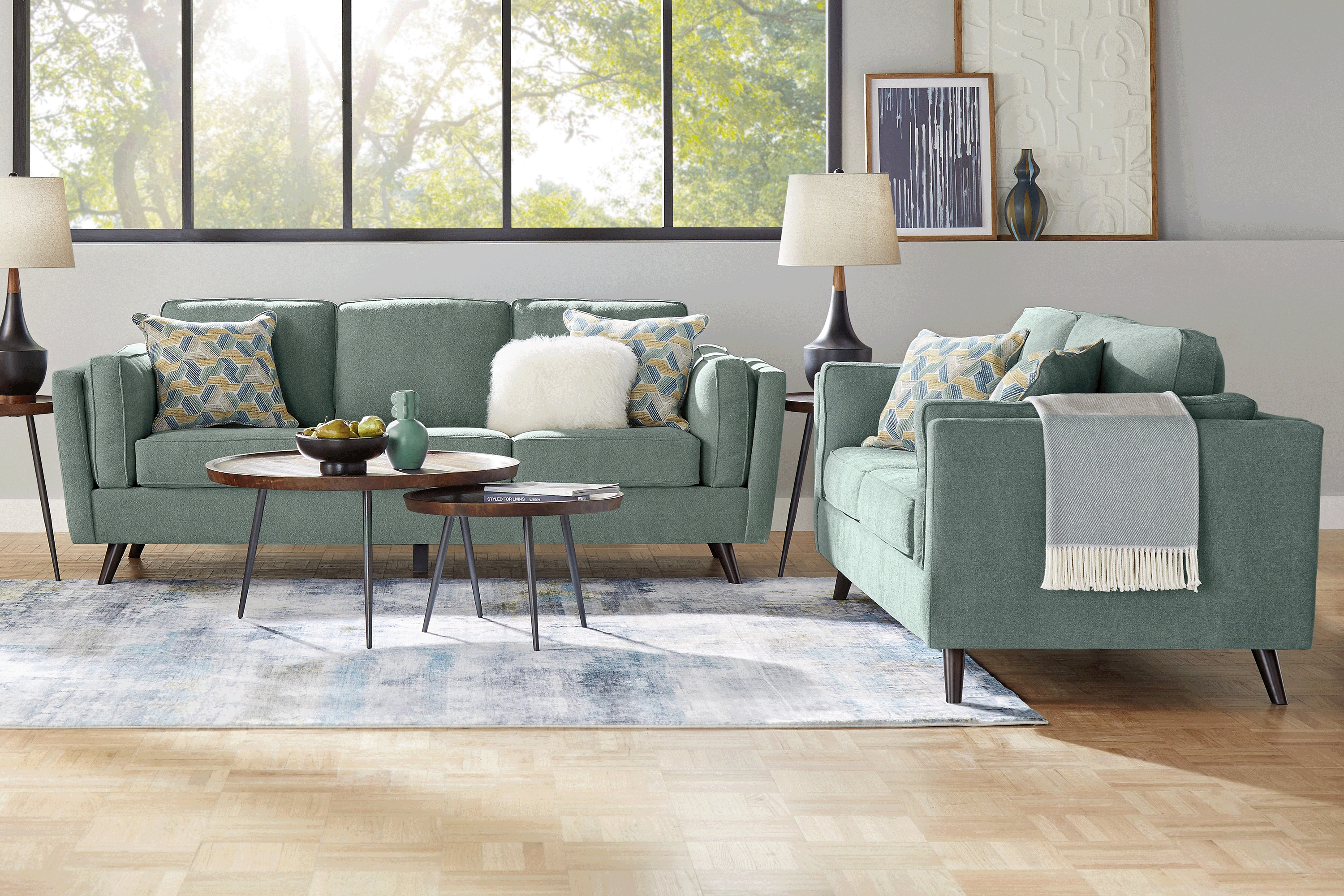 Arlington Seafoam 7 Pc Living Room - Thumbnail - Image 1