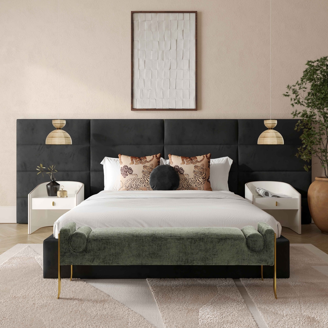 Arliss Black Queen Bed with Wings - Thumbnail - Image 2