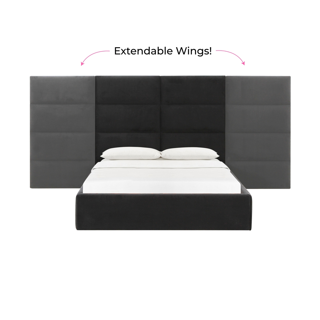 Arliss Black Queen Bed with Wings - Thumbnail - Image 5