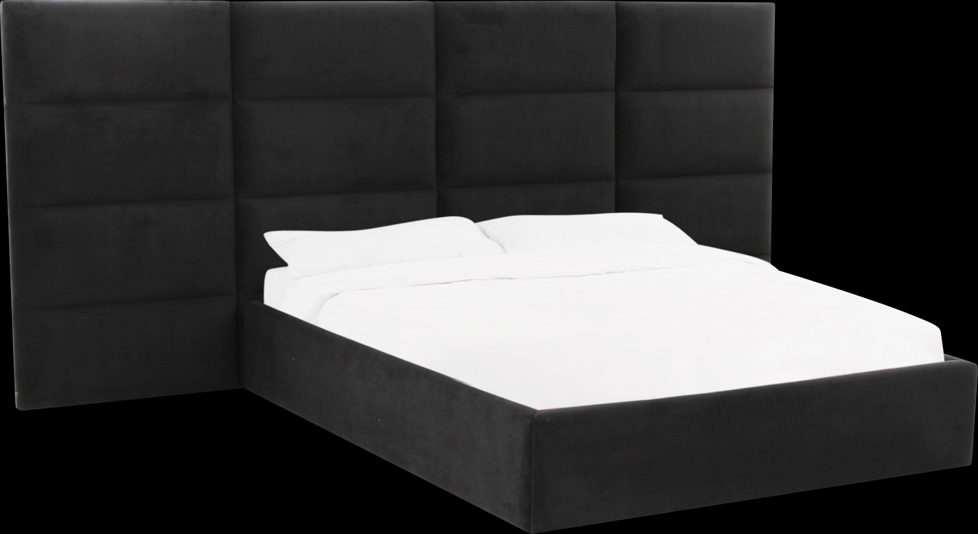 Arliss Black Queen Bed with Wings - Thumbnail - Image 1