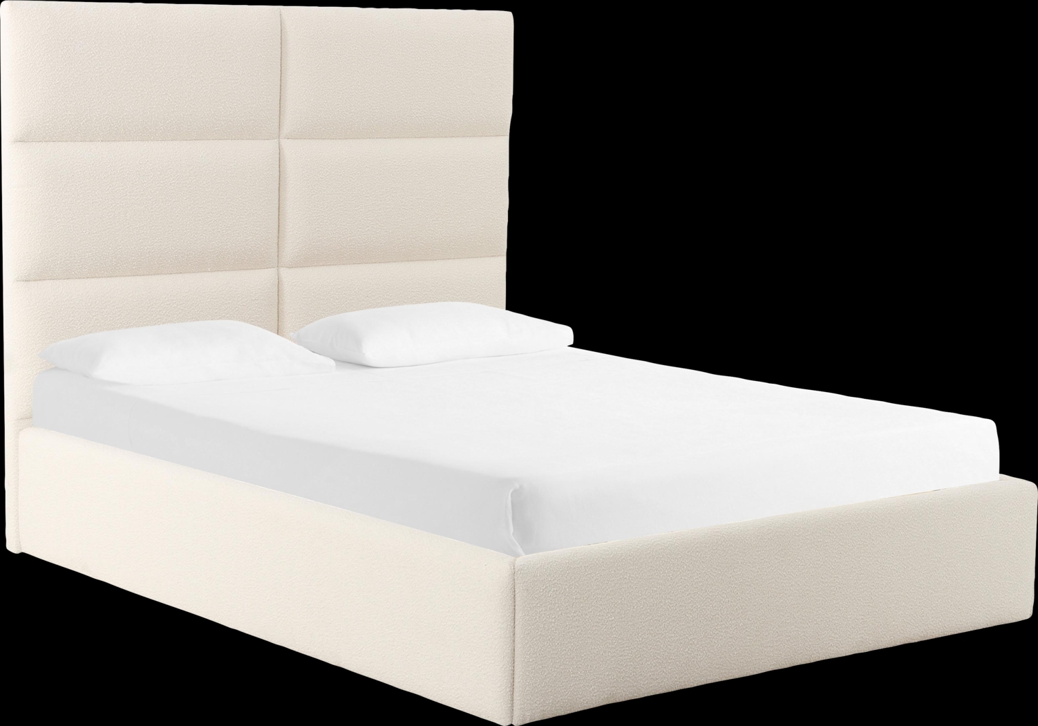 Arliss Cream Boucle Queen Bed - Thumbnail - Image 1