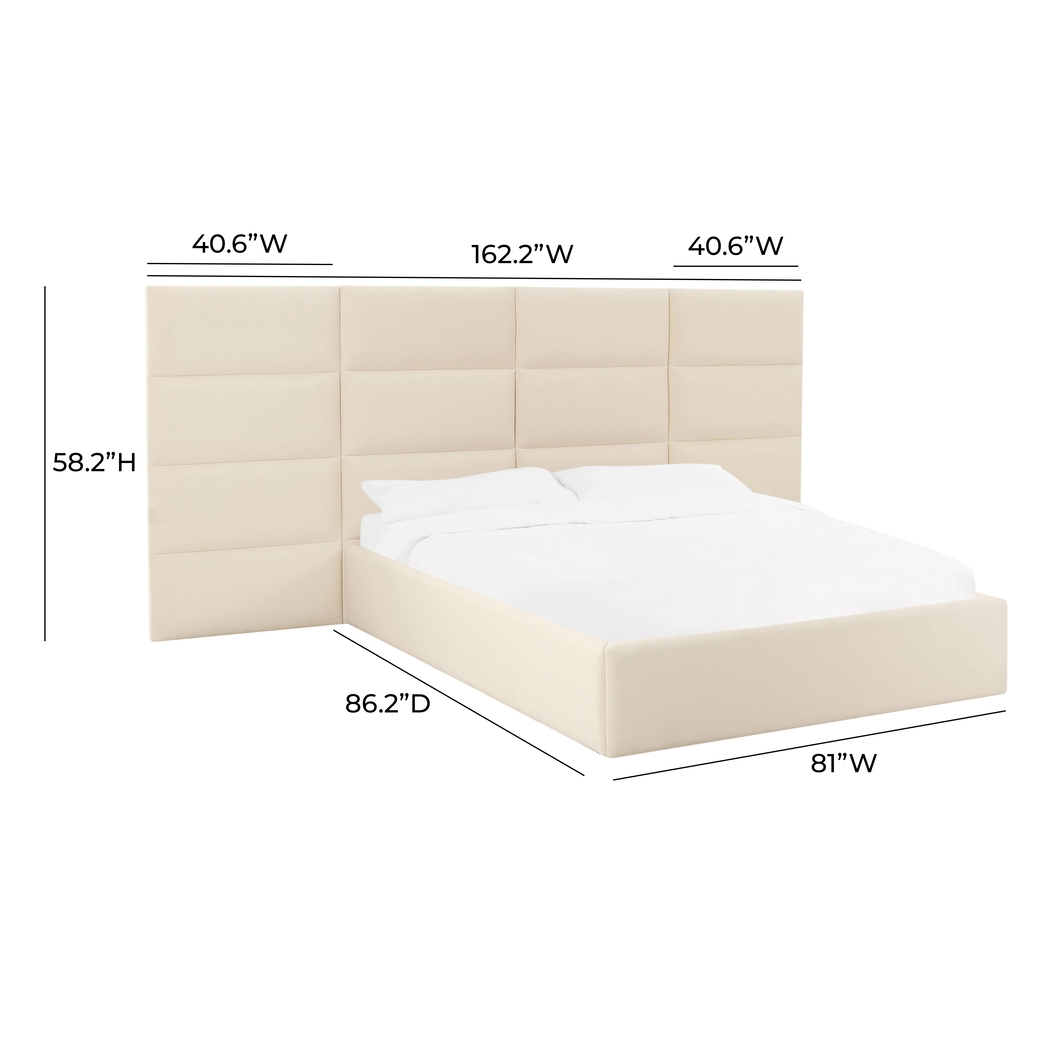 Arliss Cream King Bed with Wings - Thumbnail - Image 6