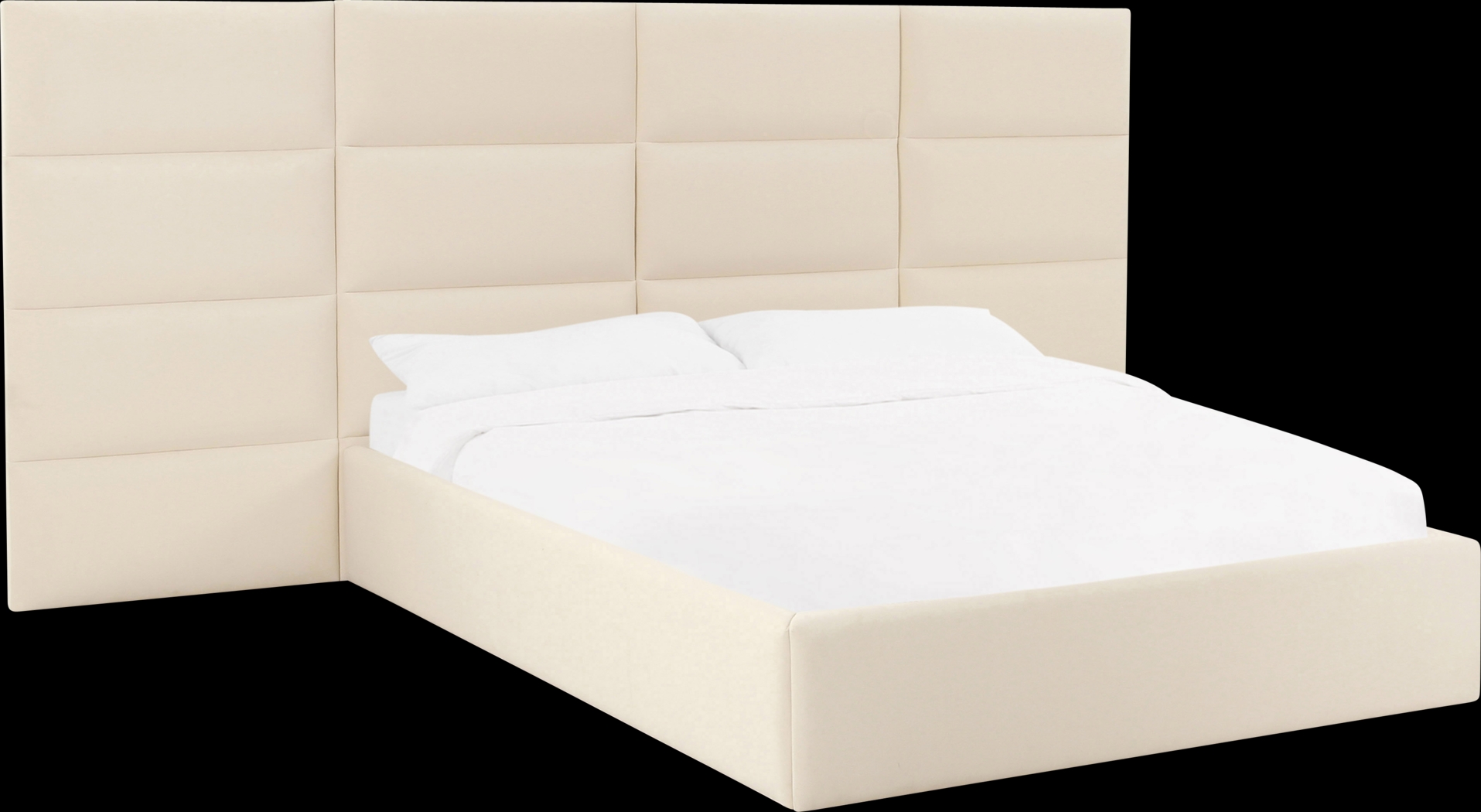 Arliss Cream King Bed with Wings - Thumbnail - Image 1