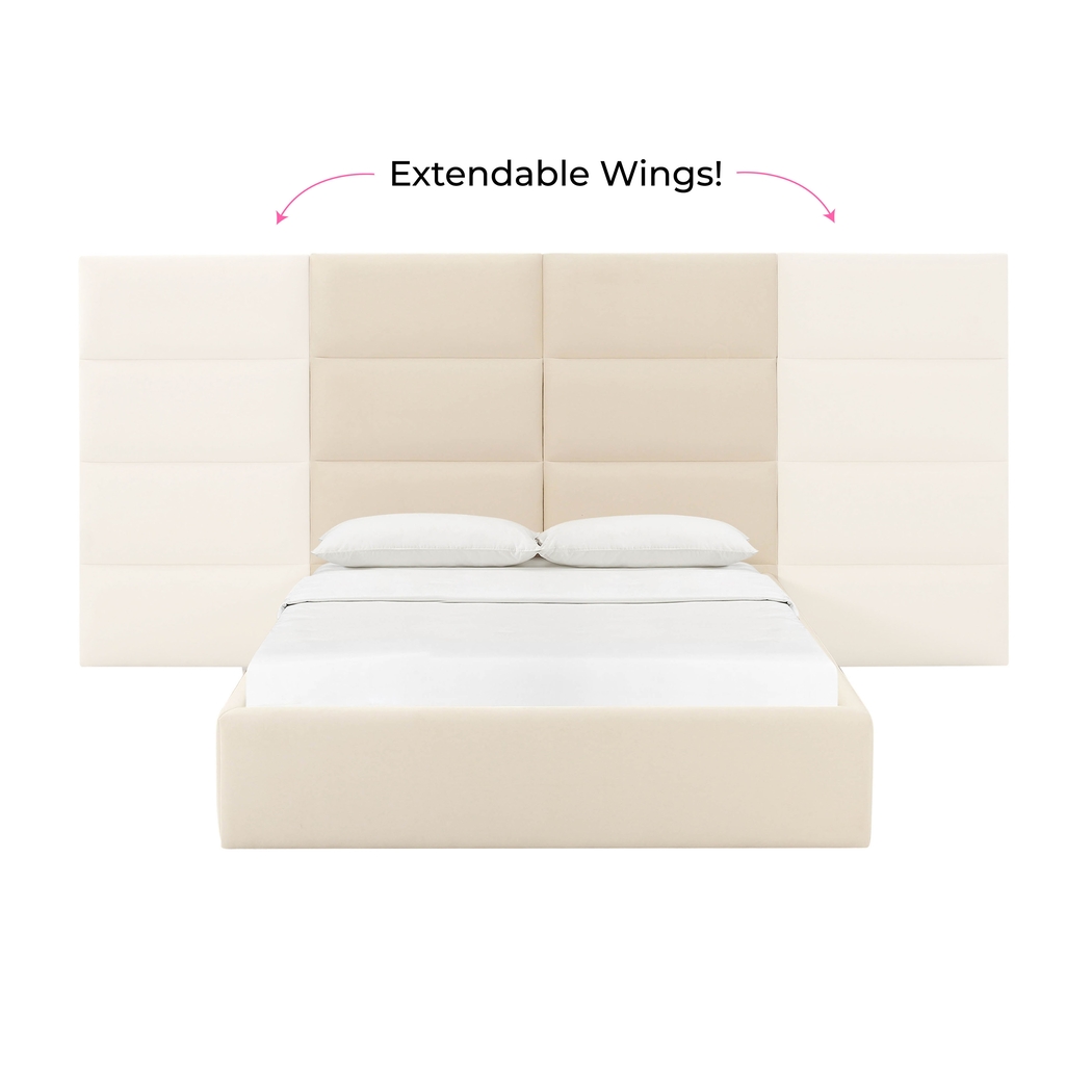 Arliss Cream Queen Bed with Wings - Thumbnail - Image 4