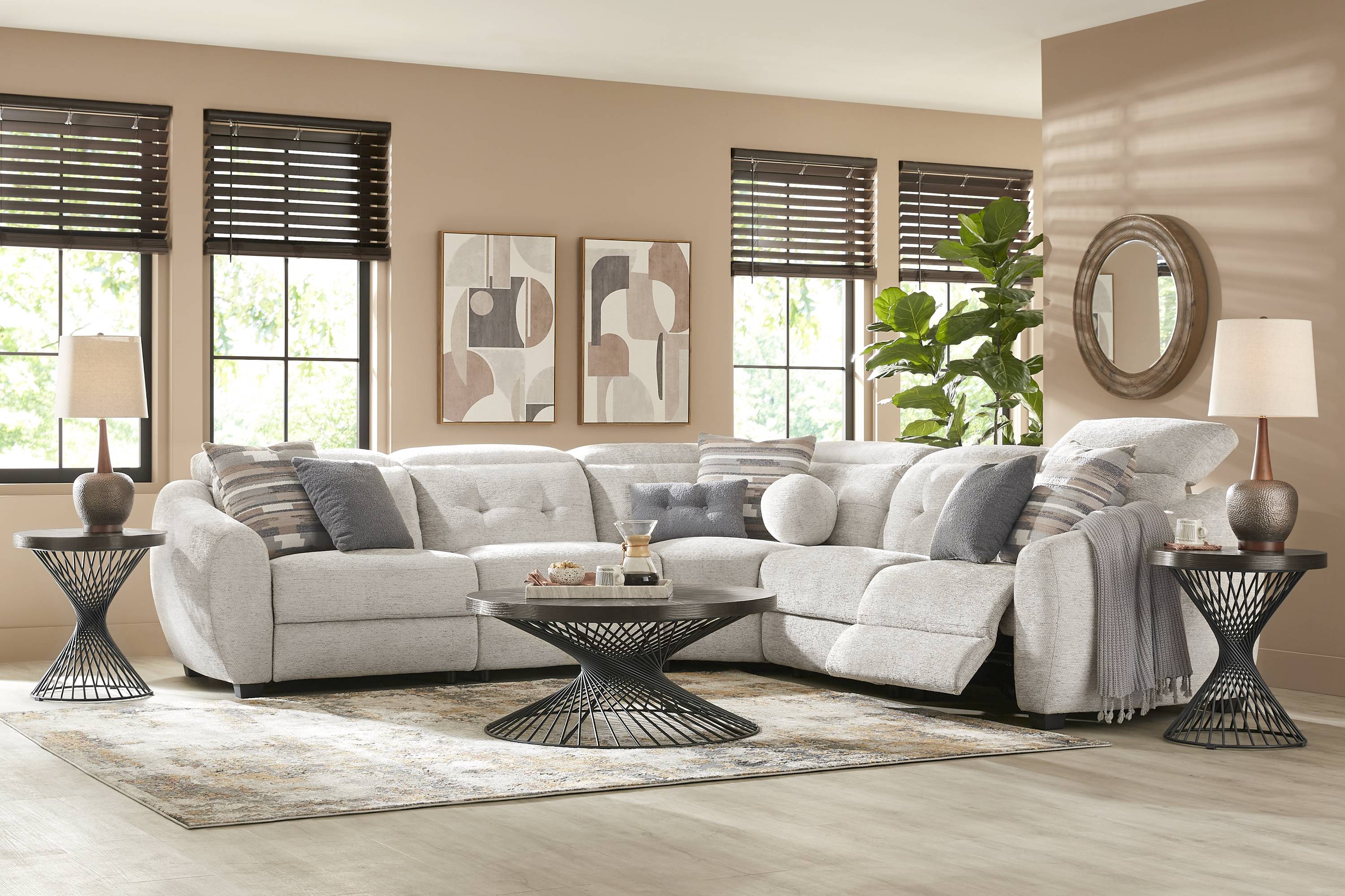 Arlo Place Gray 8 Pc Dual Power Reclining Sectional Living Room - Thumbnail - Image 1