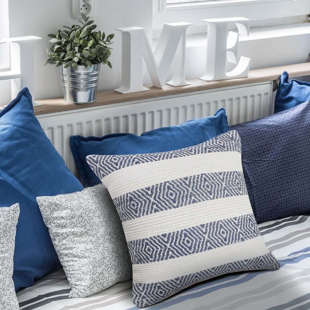 Arlona Blue Throw Pillow - Thumbnail - Image 2