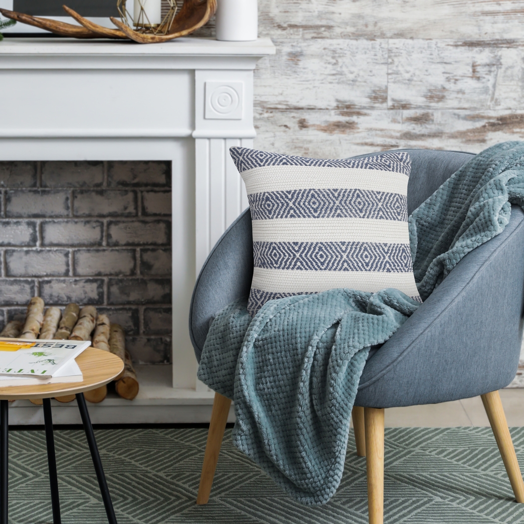 Arlona Blue Throw Pillow - Thumbnail - Image 3