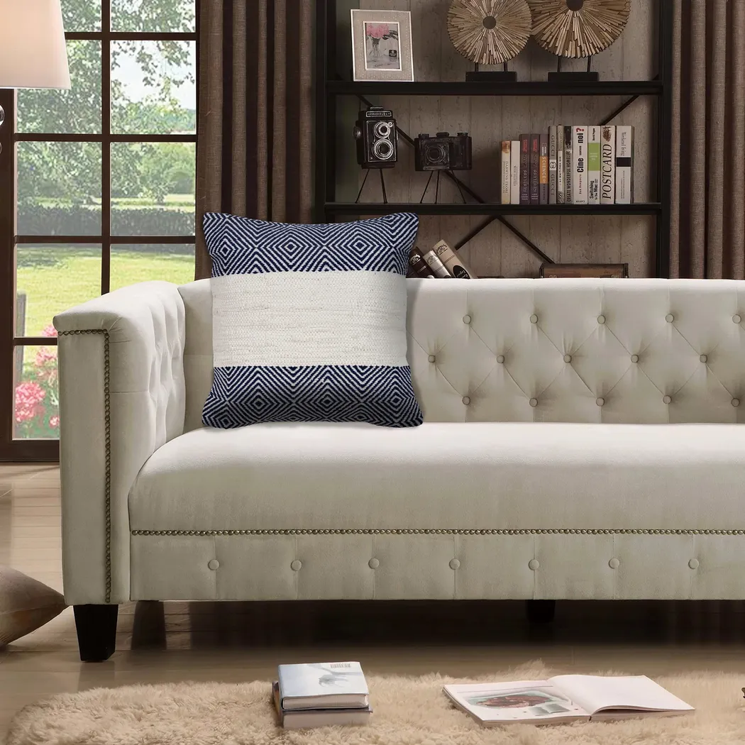 Arlona Navy Throw Pillow - Thumbnail - Image 2