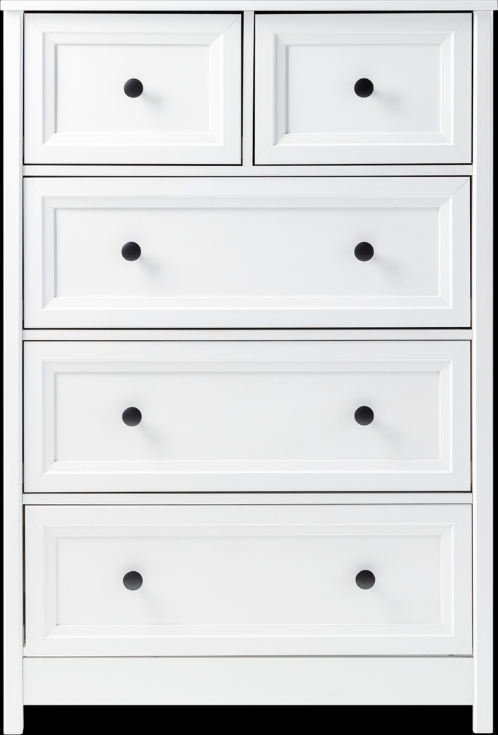 Arlora White 5 Drawer Chest - Thumbnail - Image 1