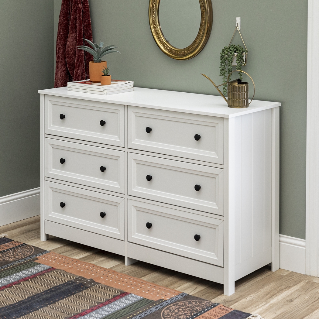 Arlora White 6 Drawer Dresser - Thumbnail - Image 4