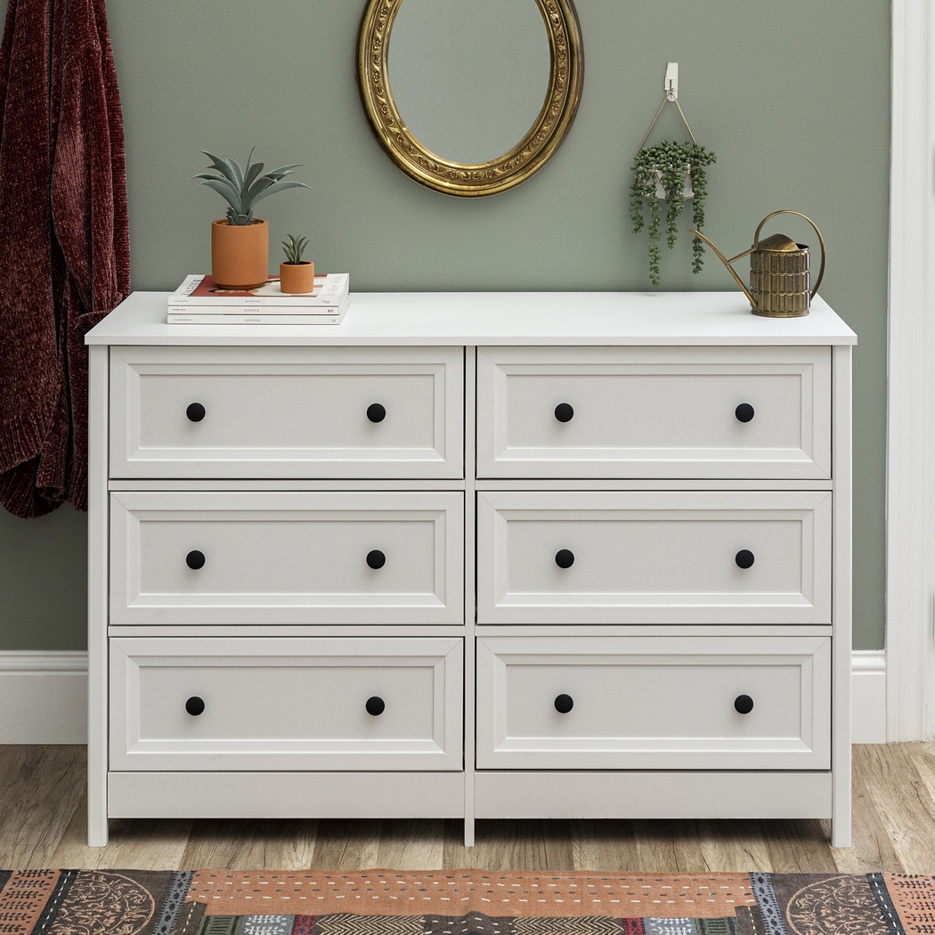 Arlora White 6 Drawer Dresser - Thumbnail - Image 5