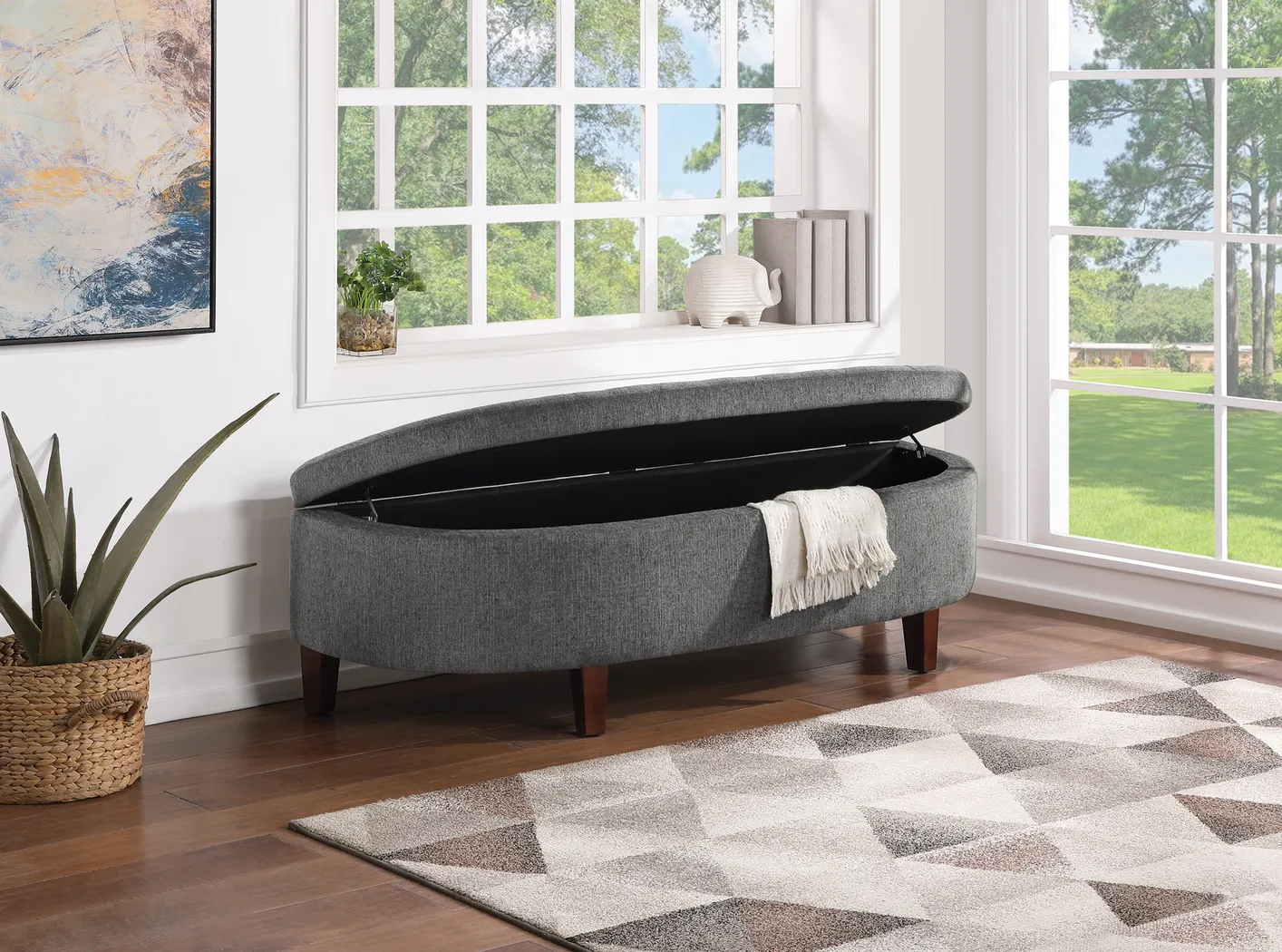 Armanix Charcoal Storage Bench - Thumbnail - Image 2