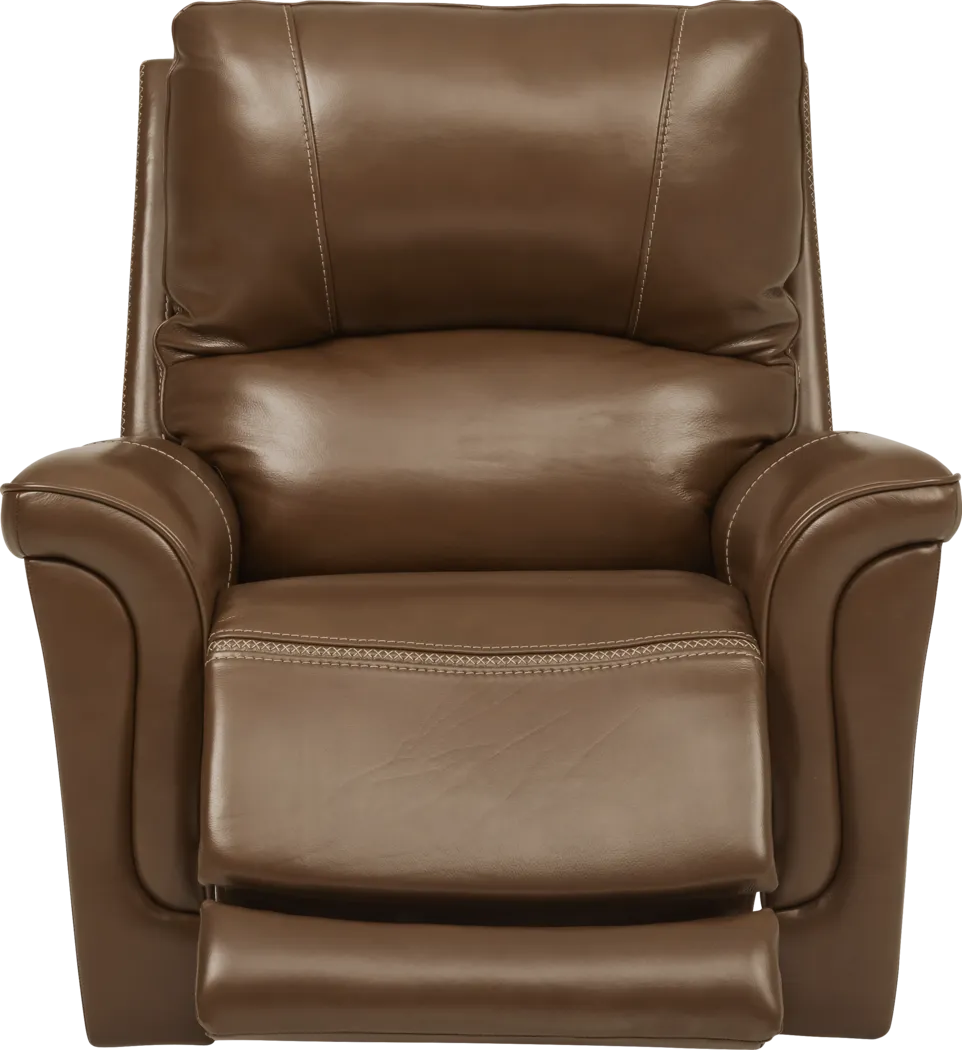 Armano Brown Triple Power Leather Recliner - Thumbnail - Image 2