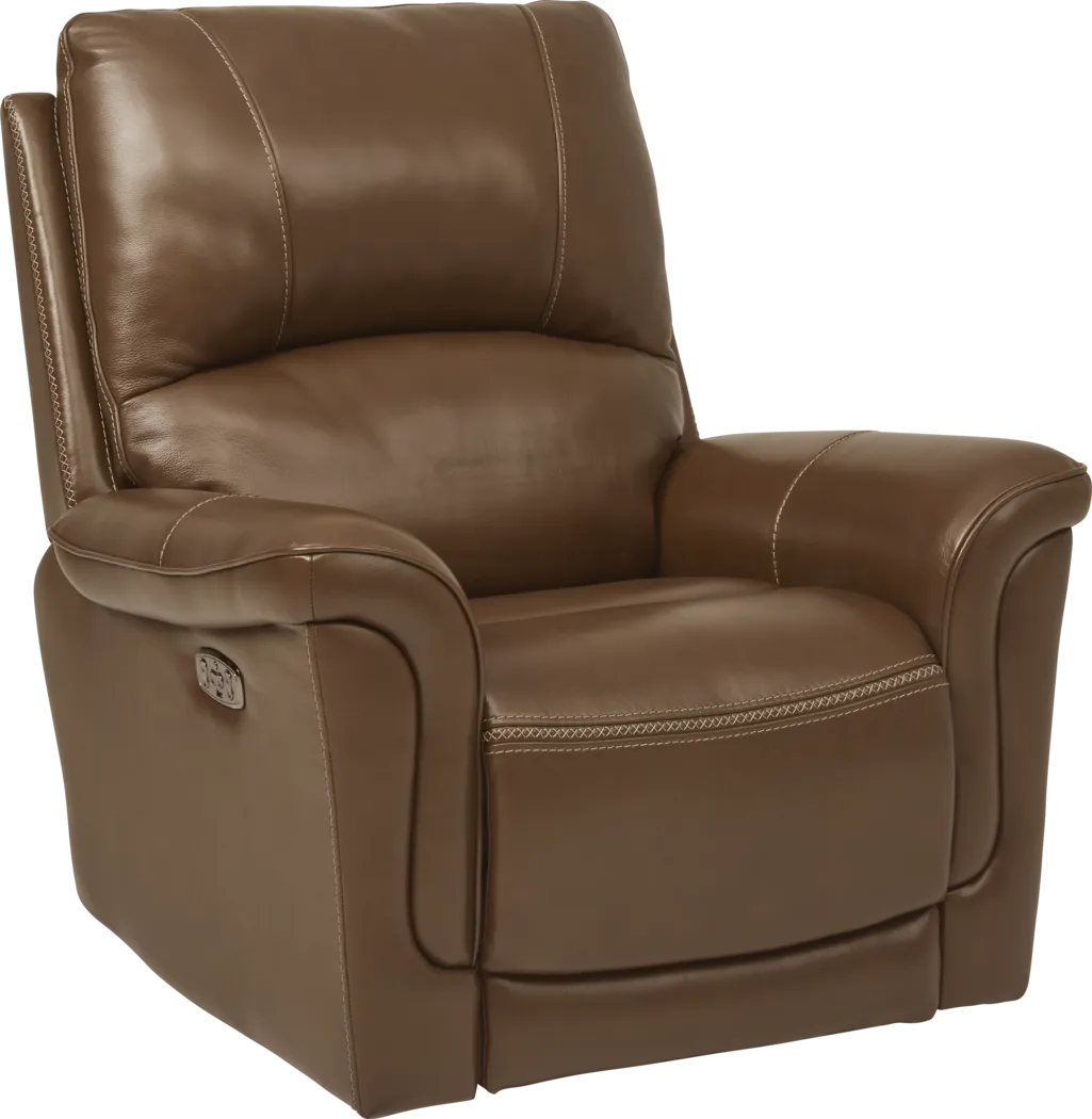 Armano Brown Triple Power Leather Recliner - Thumbnail - Image 3
