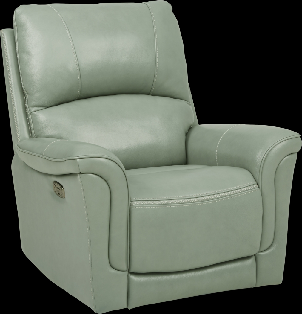 Armano Seafoam Triple Power Leather Recliner - Thumbnail - Image 3