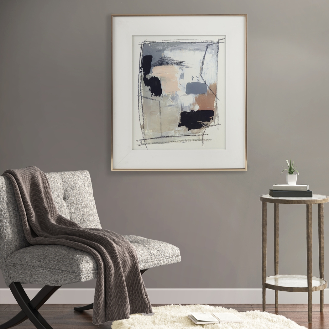 Armelino Beige Framed Glass Wall Art - Thumbnail - Image 5