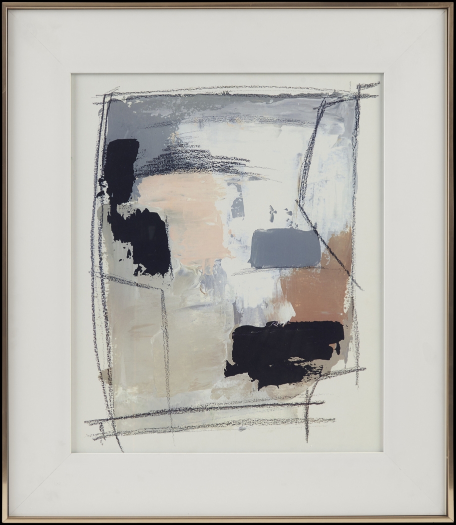 Armelino Beige Framed Glass Wall Art - Thumbnail - Image 1