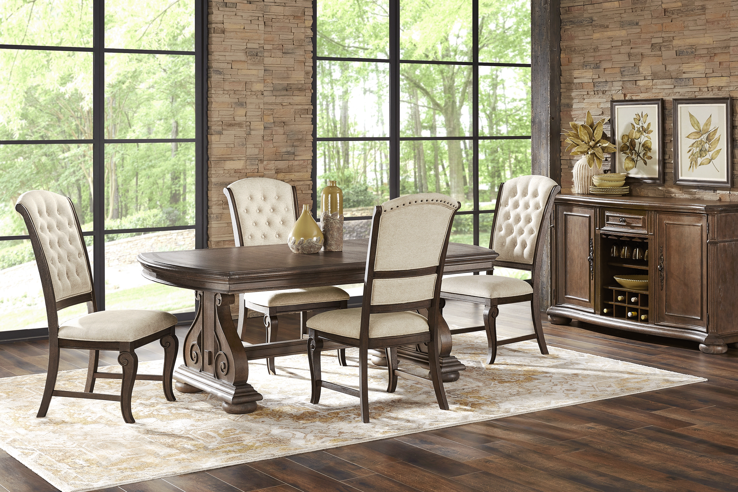 Armitage Cream Side Chair with Brown Legs - Thumbnail - Image 2