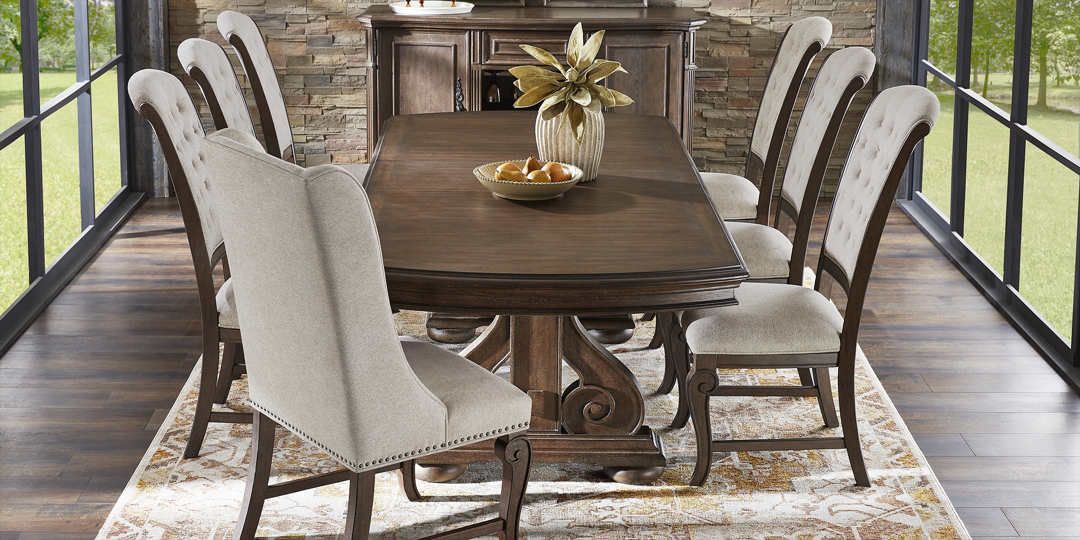 Armitage Cream Arm Chair with Brown Legs - Thumbnail - Image 4