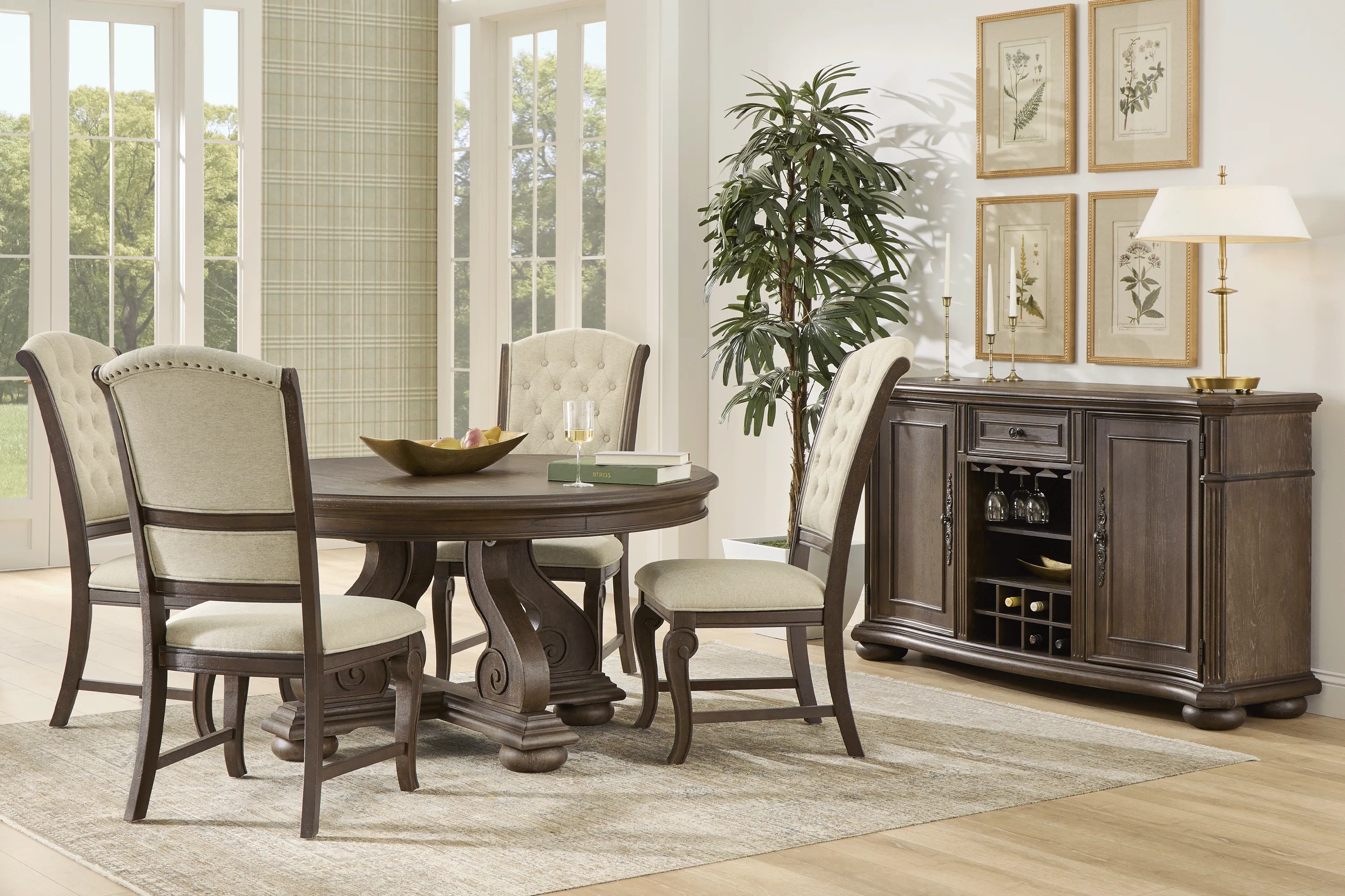 Armitage Brown Round Dining Table - Thumbnail - Image 2